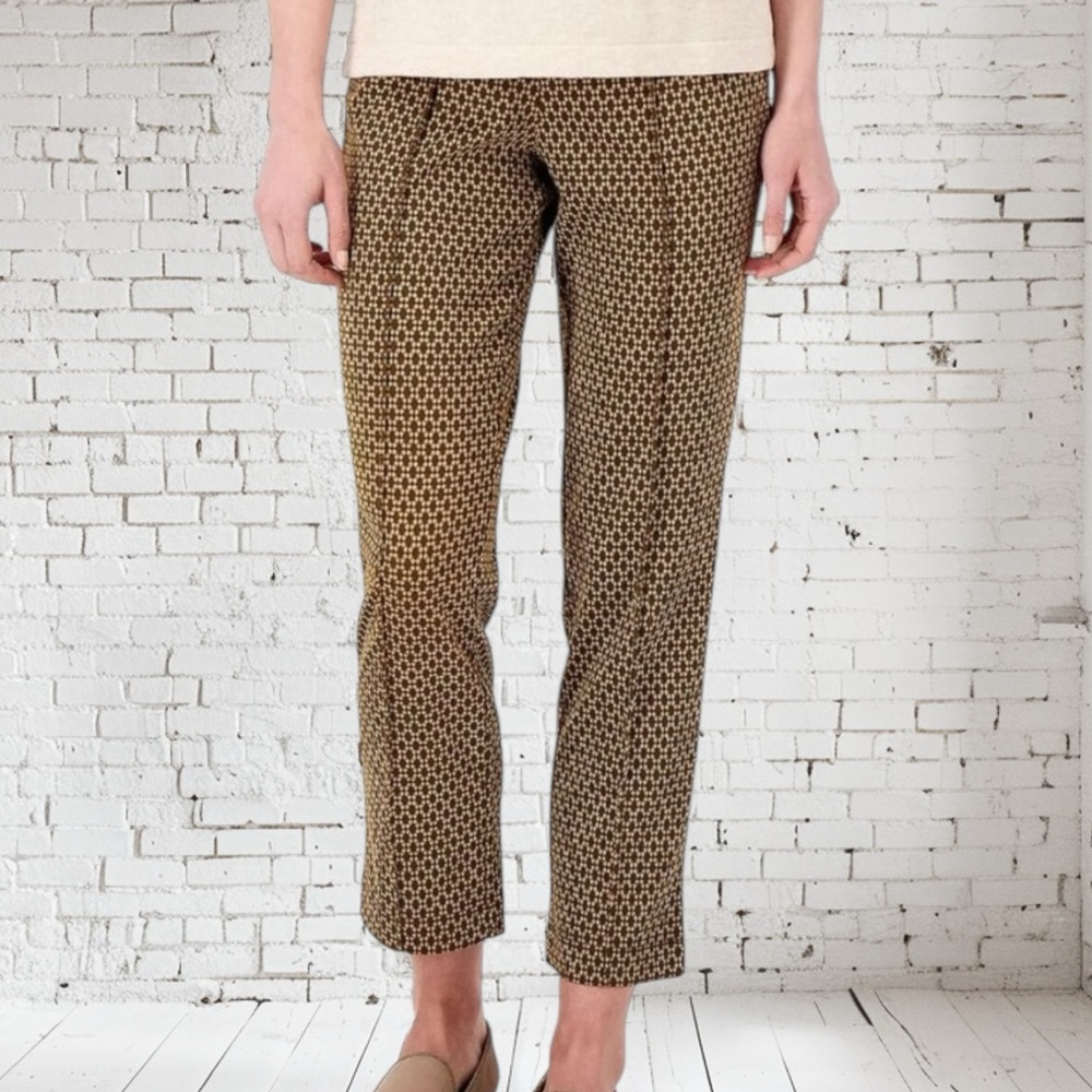 Isaac Mizrahi Live Pull‑On Stretch Knit Pants 18WP NWT | Toffee Print Chic - Picture 2 of 7